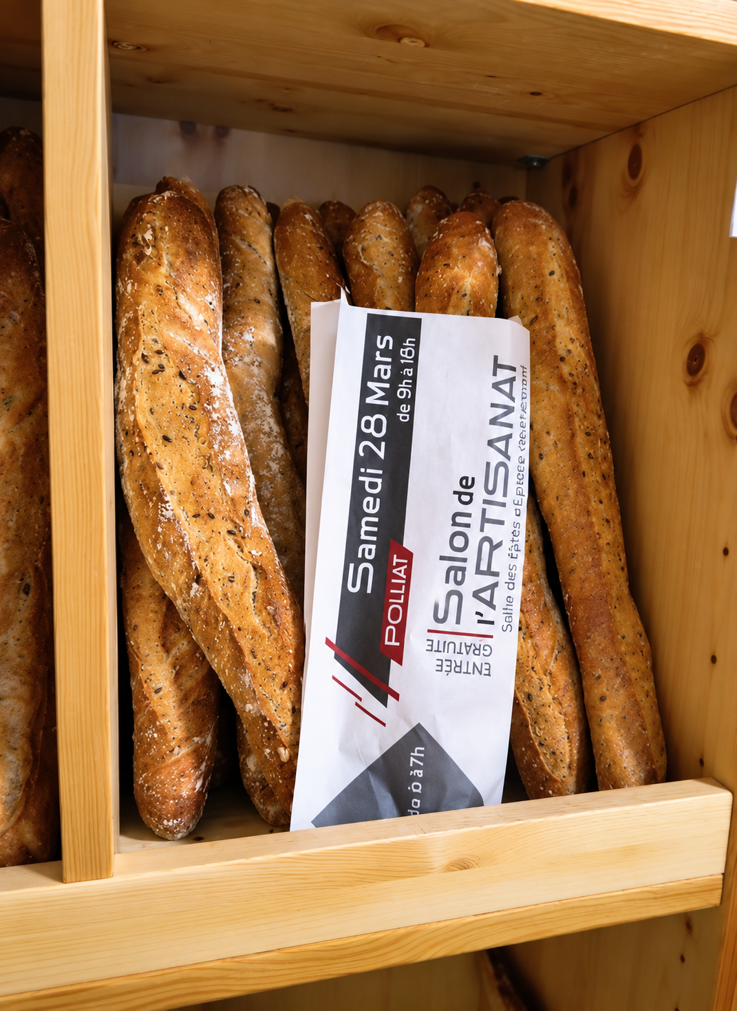 Sac à pain publicitaire, média tactique diffusé en boulangerie