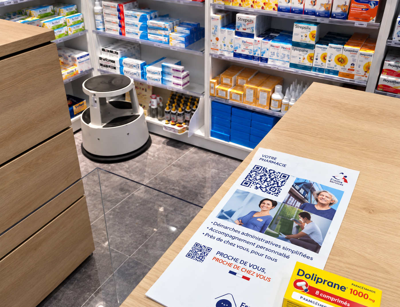 Sac pharmacie publicitaire, média tactique diffusé en pharmacie