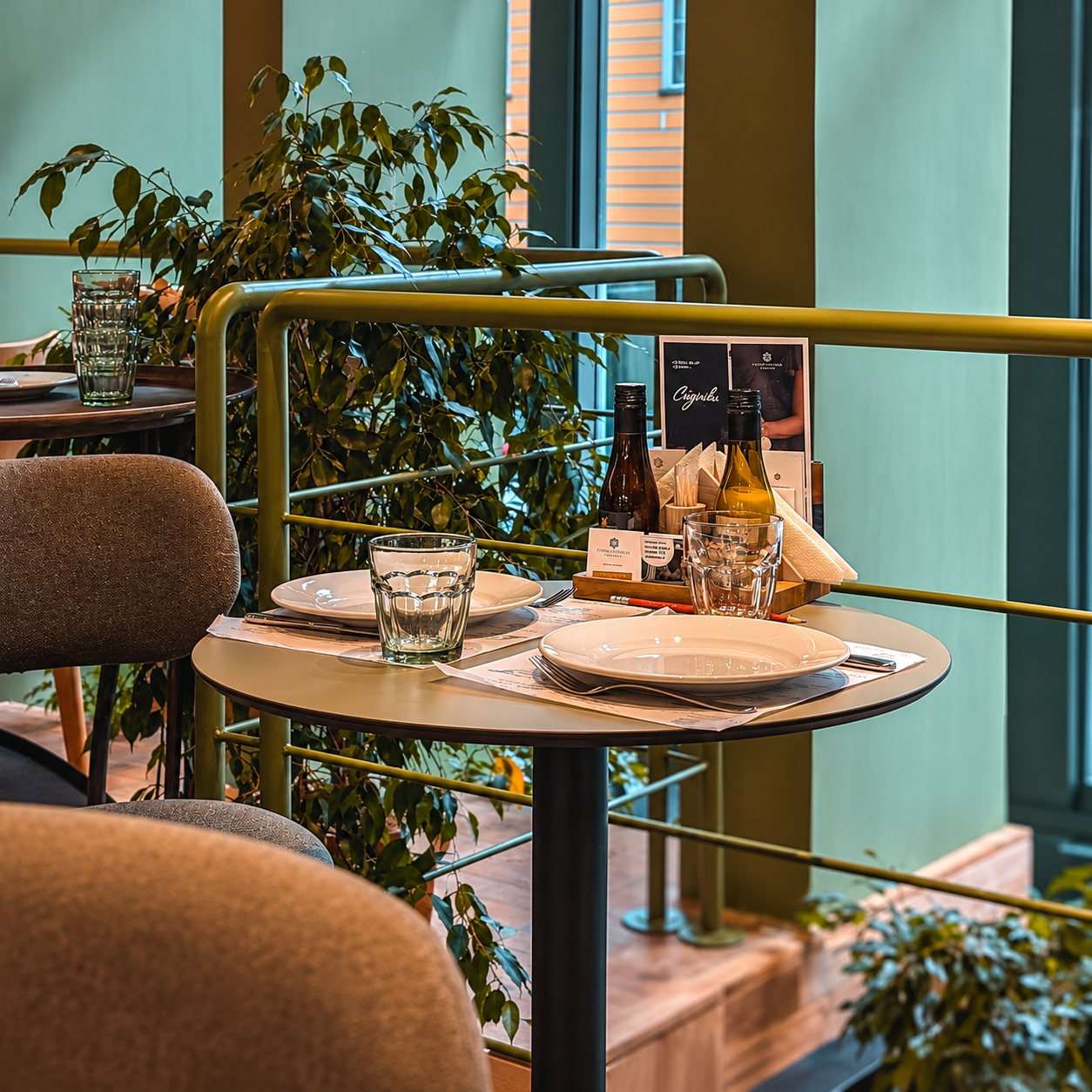 Set de table publicitaire dans un restaurant